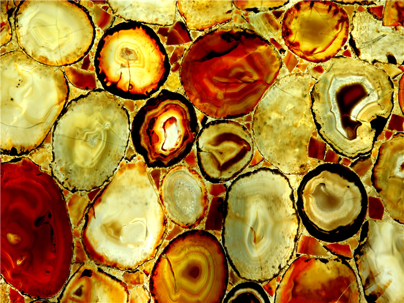 Luxury Red Agate Gemstone For Coffee Table Tops