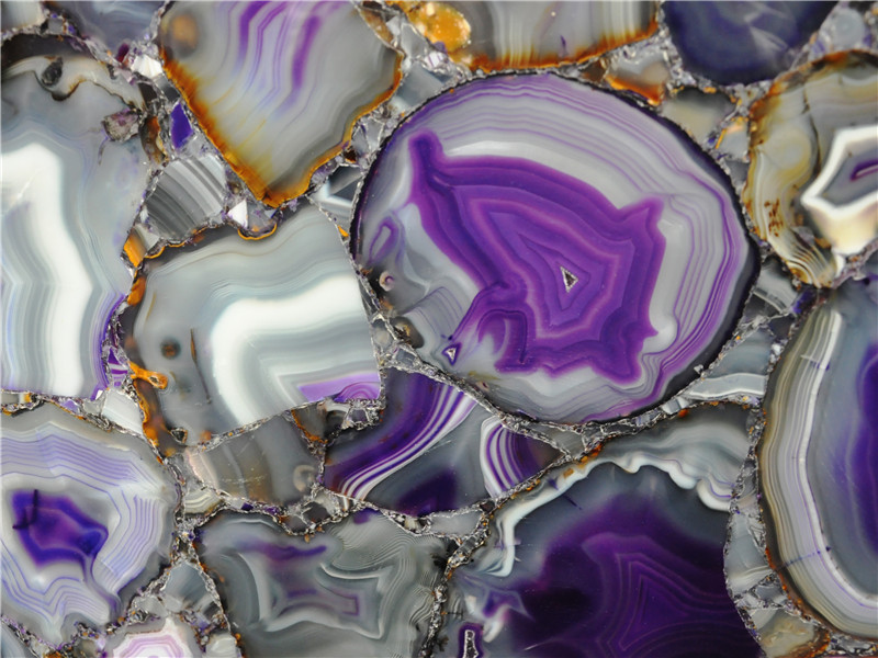 Purple Agate Gemstone For Side Table Tops