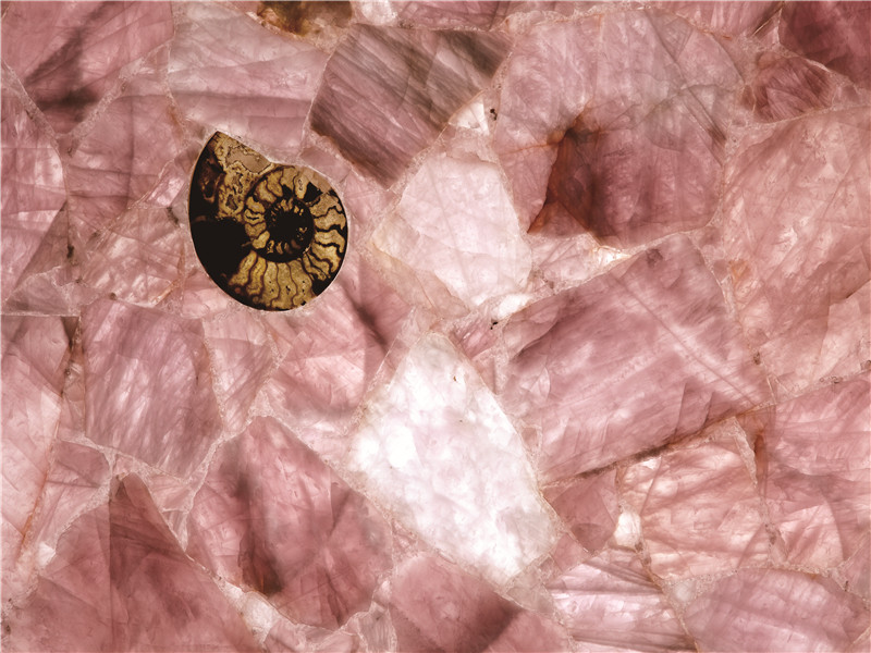 China Pink Crystal Semi Precious Stone Table Tops