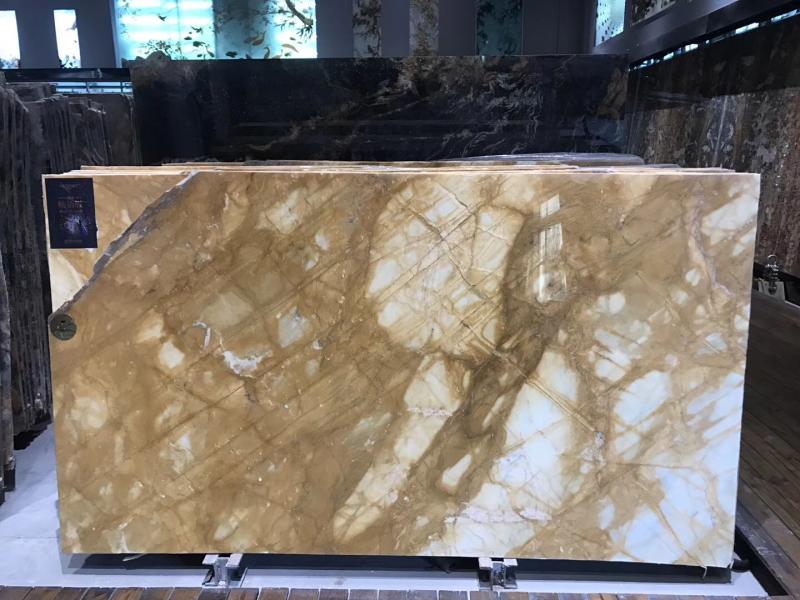 Giallo Siena Natural Marble Slabs For Hotel Projects