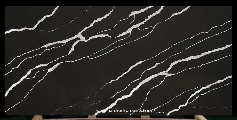 QZ6011 Nero Marquino Look Black Quartz Finished