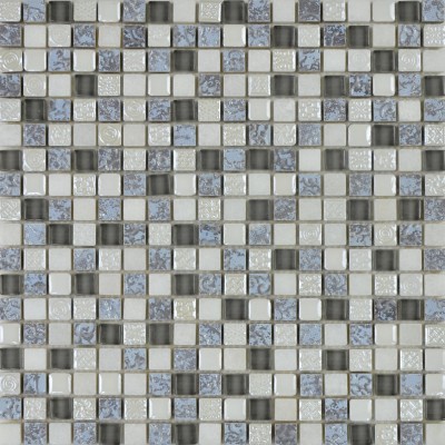 G-158096 Cheap Crystal Blue White Glass Mosaics Tiles