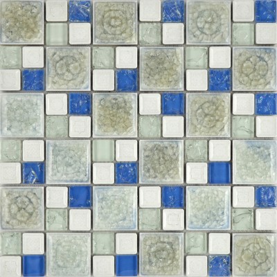 G-28024 Custom Blue and White Sterling Glass Mosaics