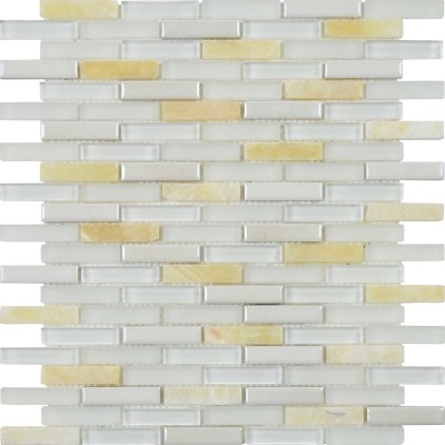 G-128016 Rectangle Glass and Honey Onyx Mosaics China