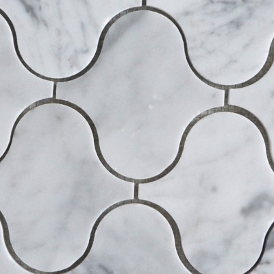 GM-05 Italian Carrara White Lantern Marble Mosaic Tile