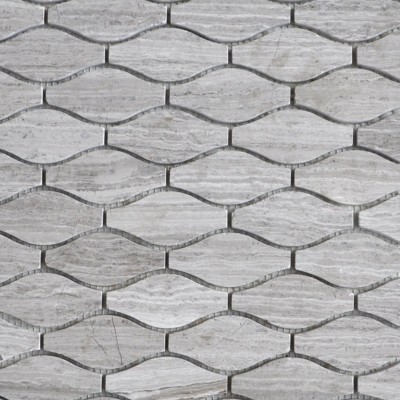 GM-16 Wooden Grey Lantern Limestone Mosaic Tile