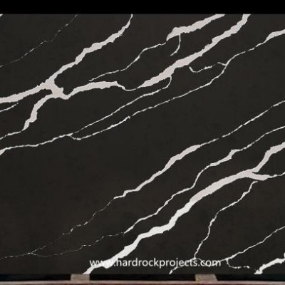 QZ6011 Nero Marquino Look Black Quartz Finished